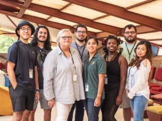 L-R Tae Joo Jeon, Adam Perez, Sue Ann Pemberton-Haugh, Arthur Longoria, Megan Suzann Reed (NCPTT), Jasmyne Knox, Mark Morin, Zhao (Stephanie) Xu. Not pictured Ashley Vasquesz, Francisco Loredo.