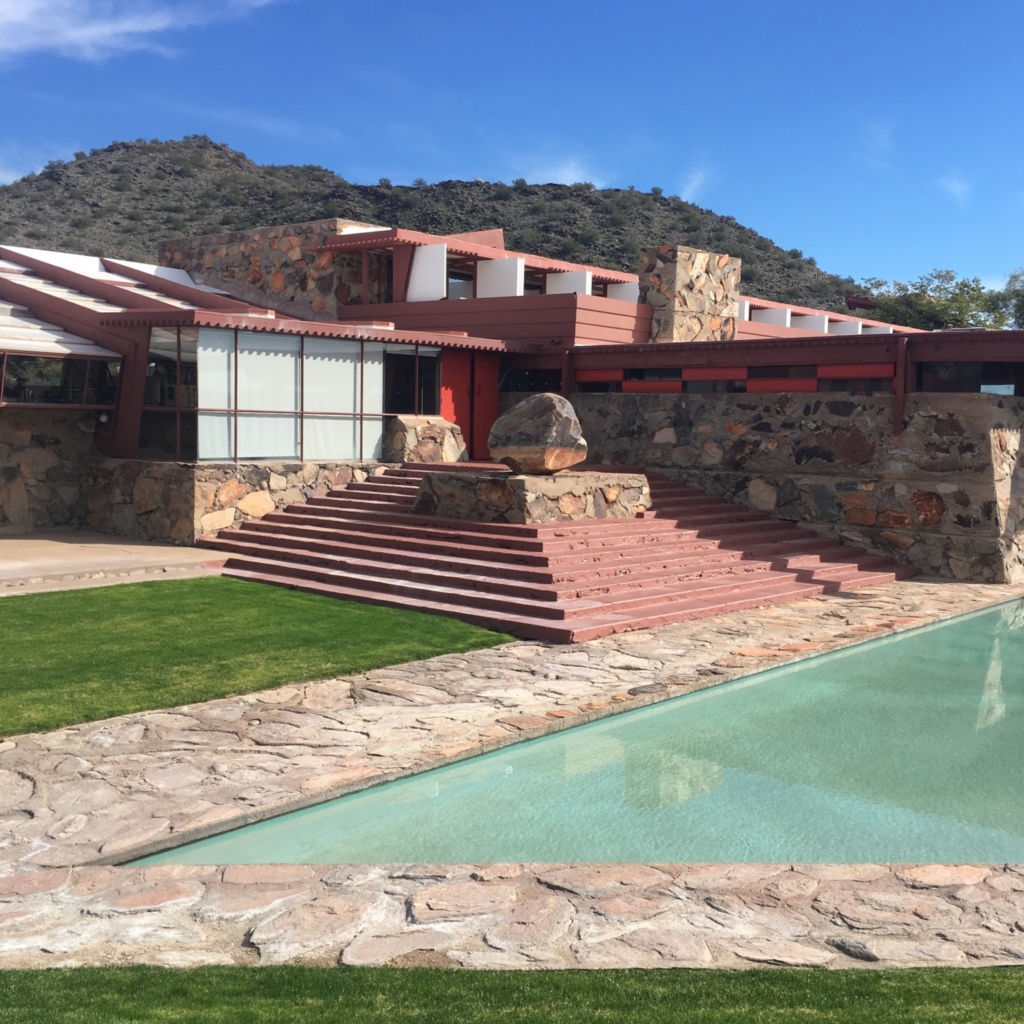 Taliesin West looking toward the drafting studio from the Prow