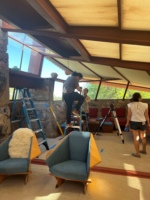 UTSA students working in the garden room