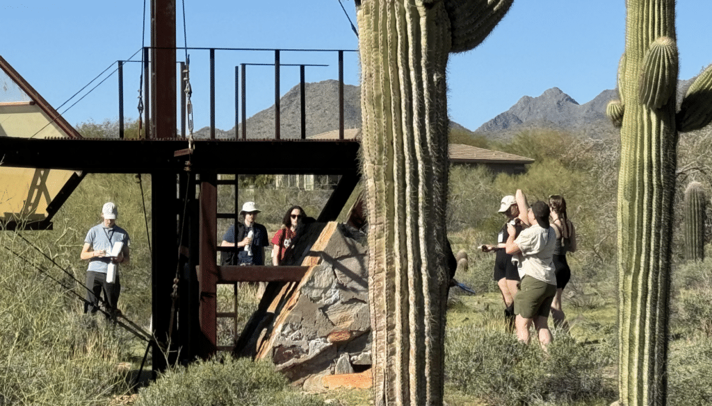 WSU field trip to apprentice shelters at Taliesin West